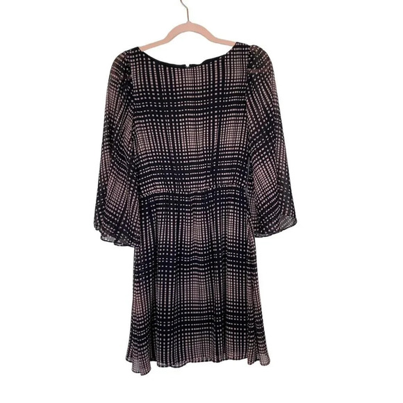 ALICE + OLIVIA Geometric Squares Mini Dress Long Sleeves Size Small - Picture 1 of 8